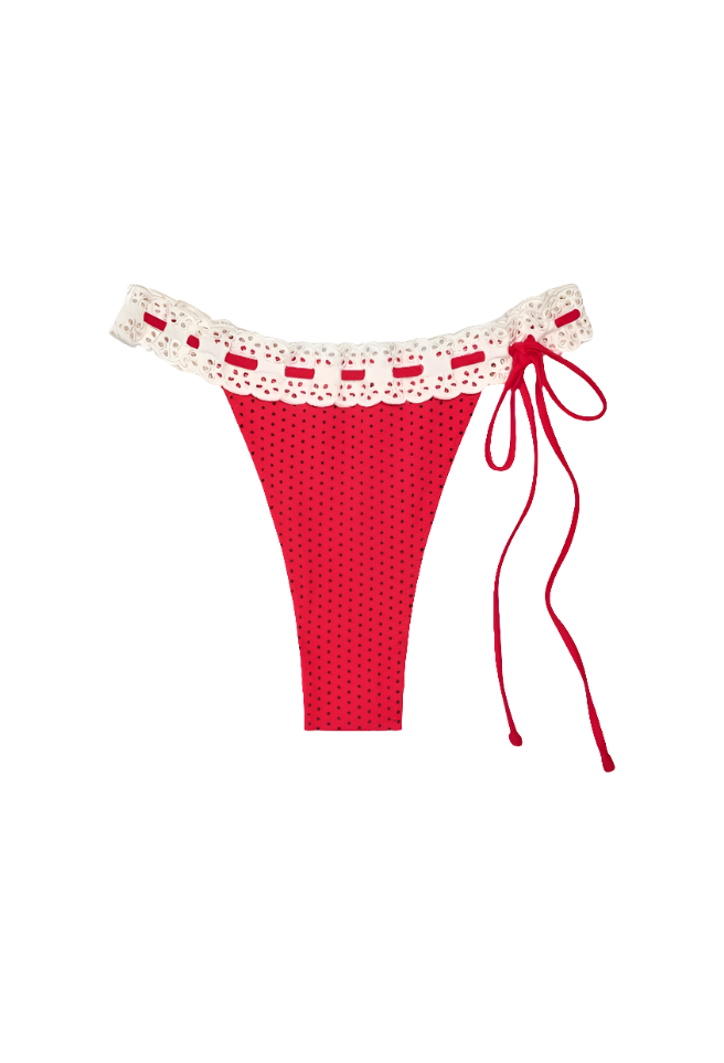 Bikini con encaje y lunares para mujer