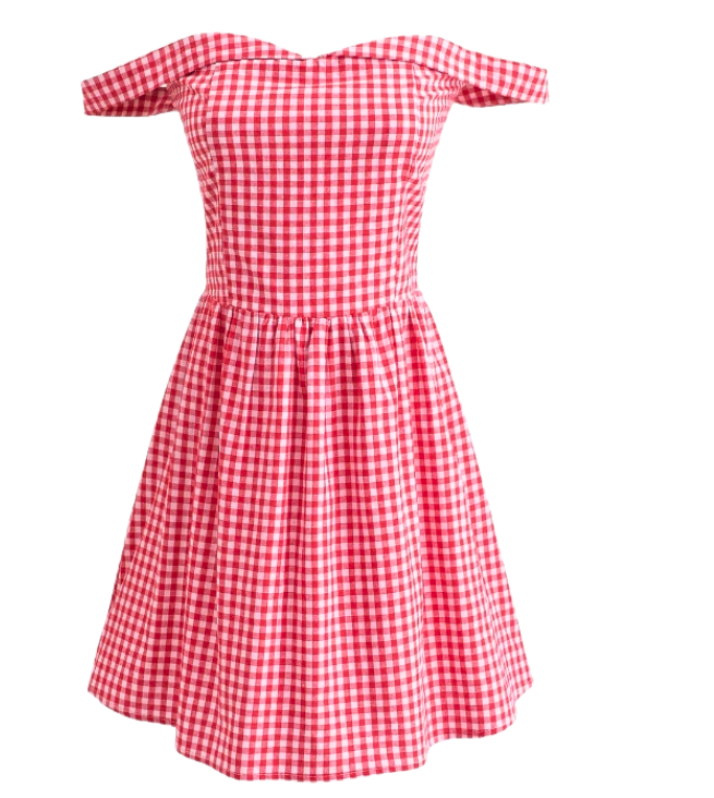 Vestido mini con estampado de cuadros