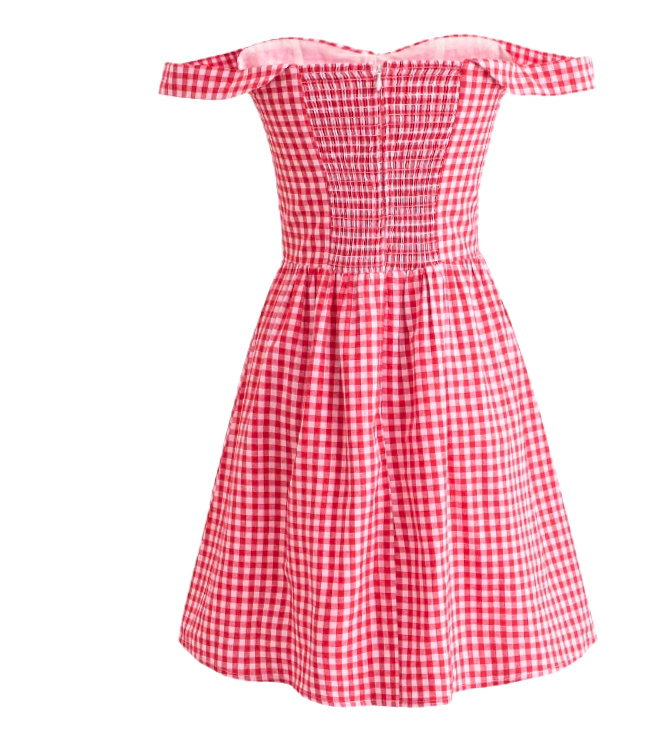 Vestido mini con estampado de cuadros