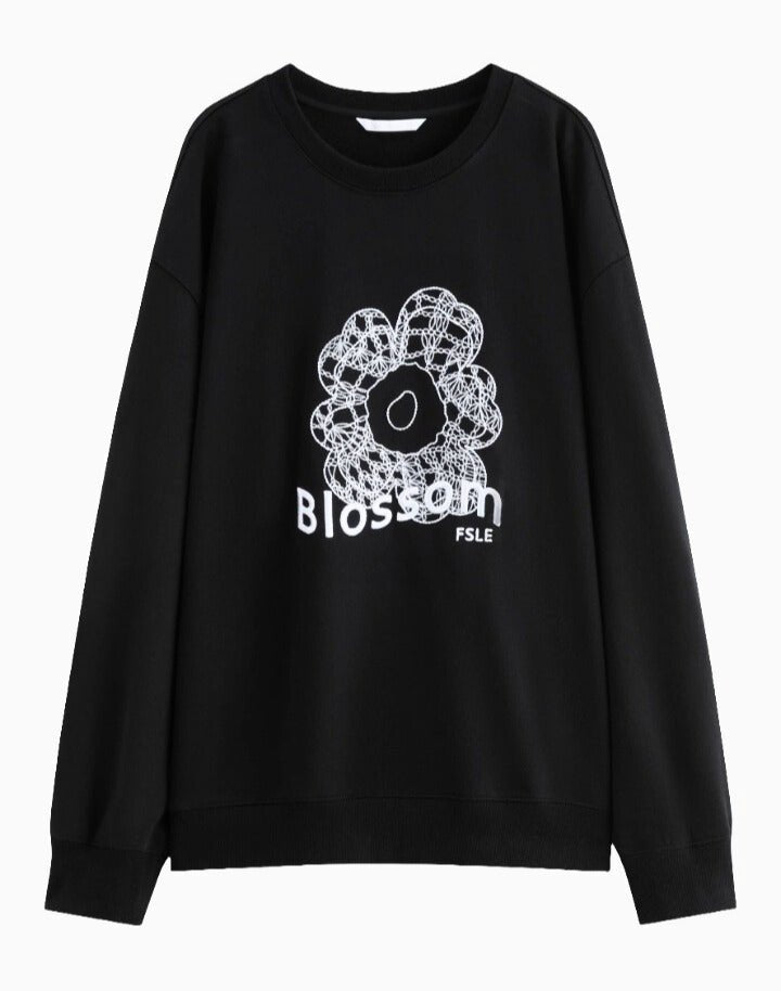 Sudadera Mujer: Hombros Caídos y Bordados