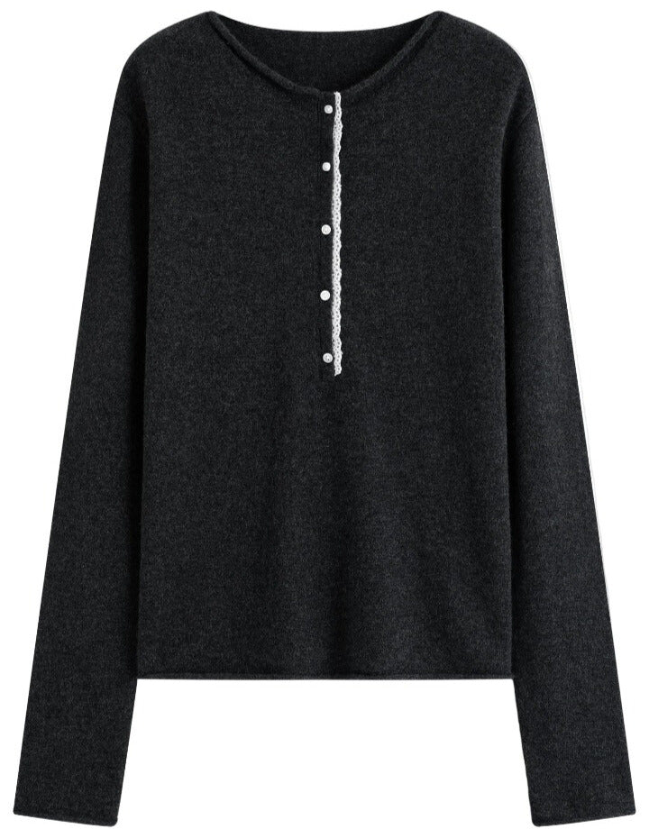 Suéter de lana con encaje elegancia y comodidad para mujeres - MODA PAIXAO