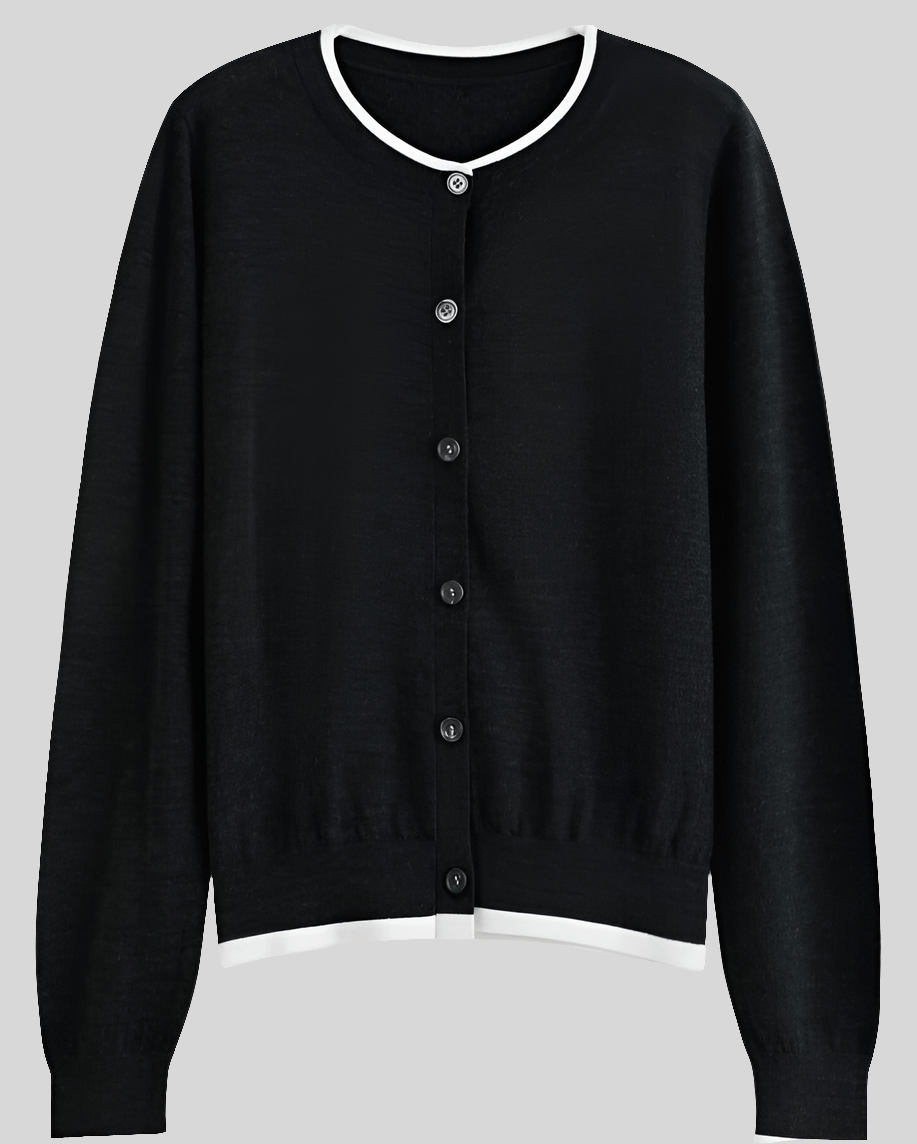 Cárdigan de punto de mezcla de lana de otoño