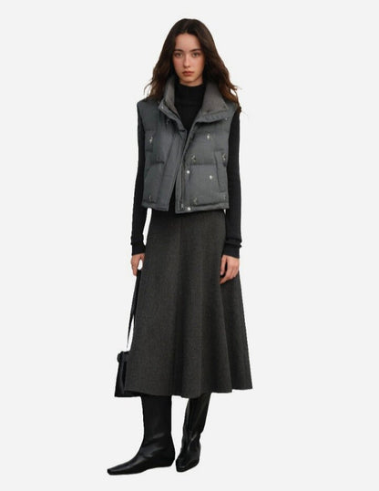 Chaleco Plumífero Embellecido para Mujer