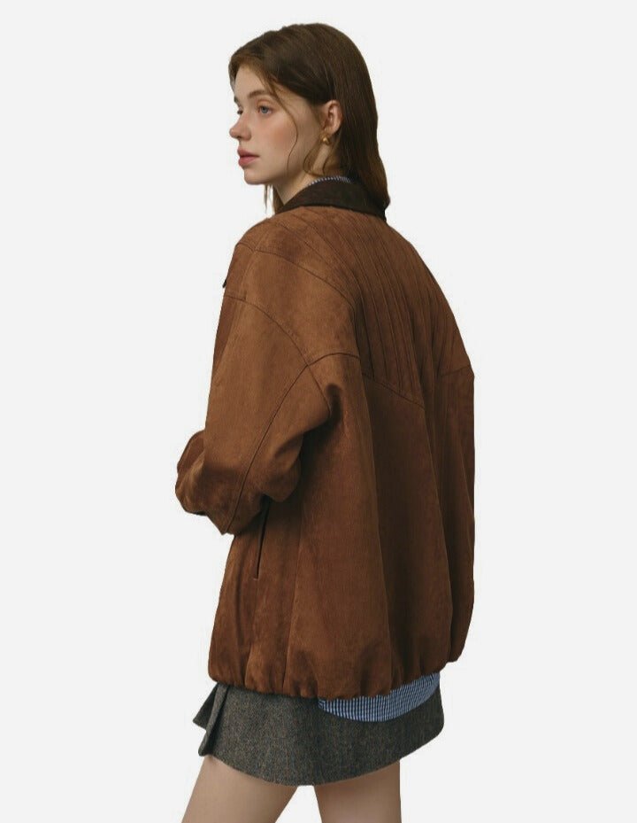Chaqueta de gamuza retro para mujer