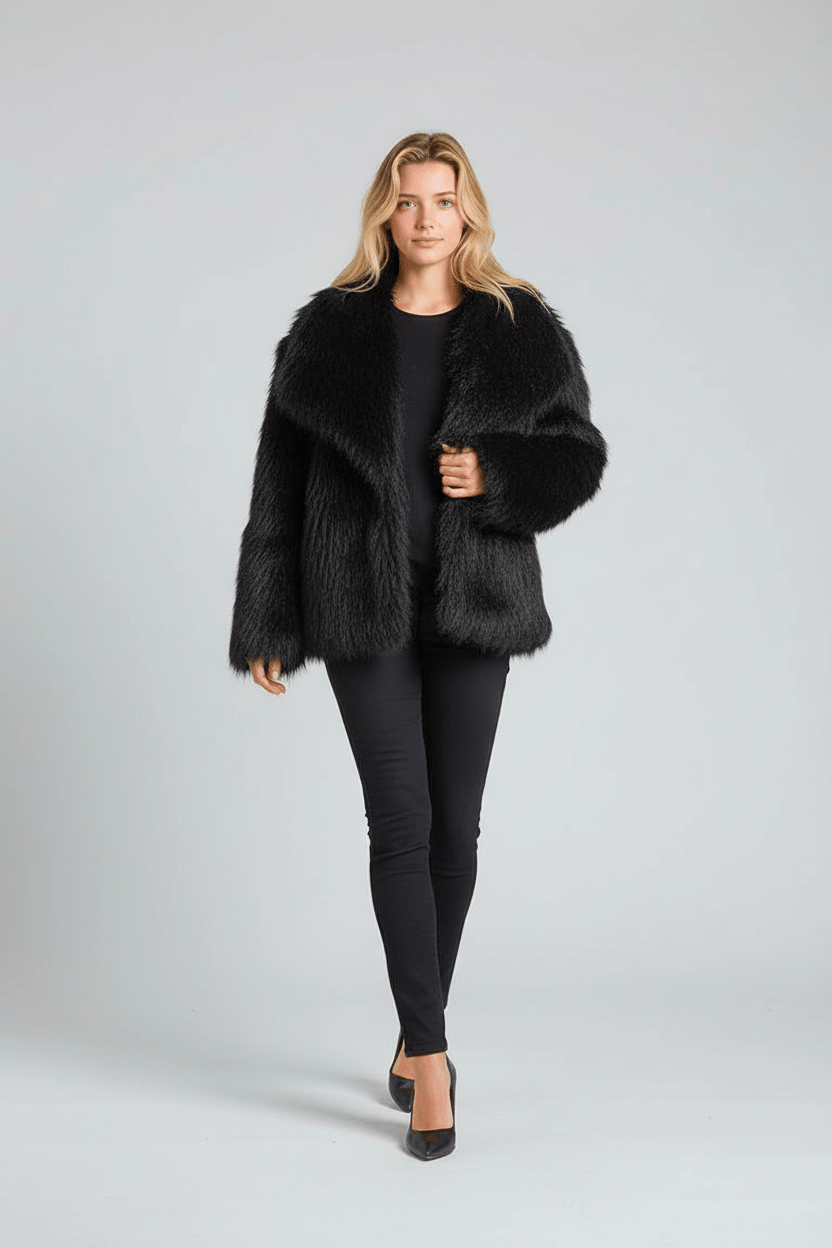 Chaqueta de piel sintética con estilo y elegancia