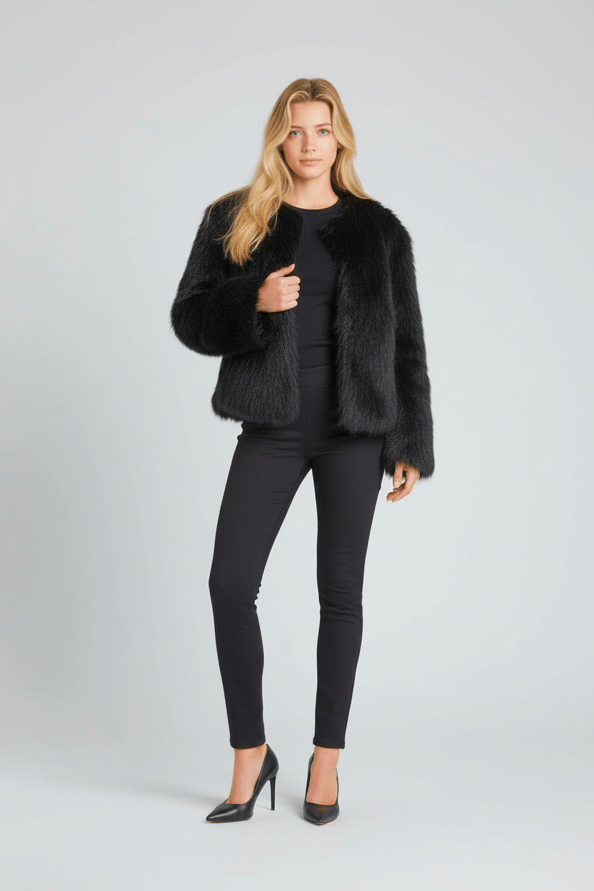 Chaqueta de piel sintética con estilo y elegancia