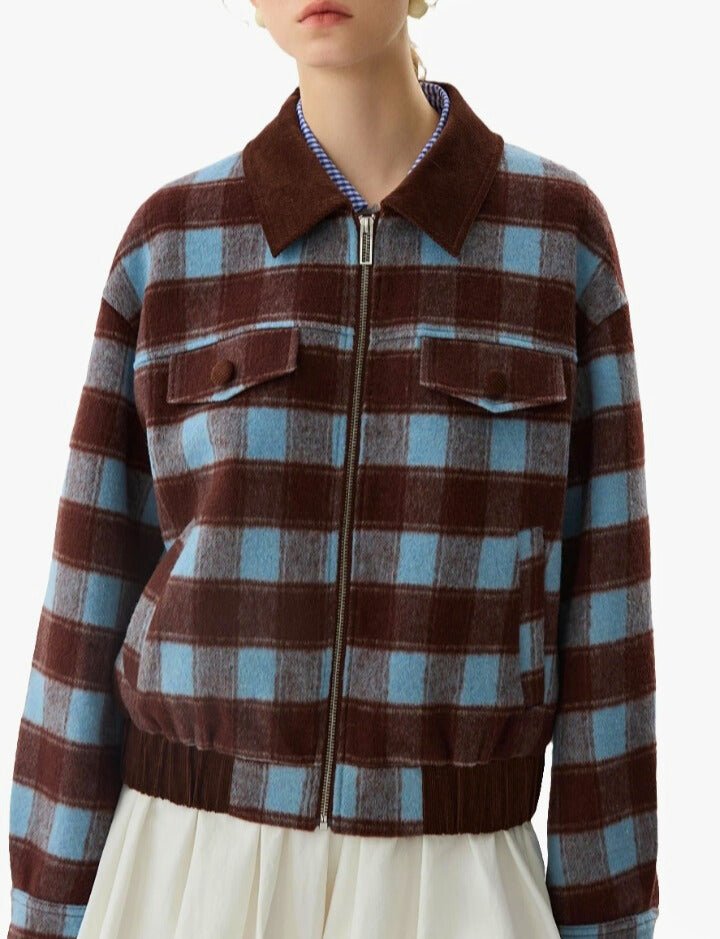 Chaqueta Lady Retro: Pana, Cuadros y Patchwork para Mujer