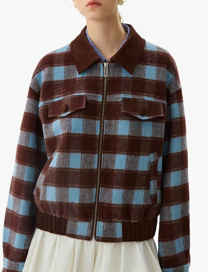 Chaqueta Lady Retro: Pana, Cuadros y Patchwork para Mujer