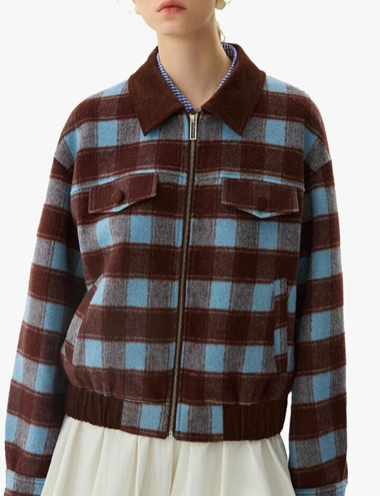 Chaqueta Lady Retro: Pana, Cuadros y Patchwork para Mujer