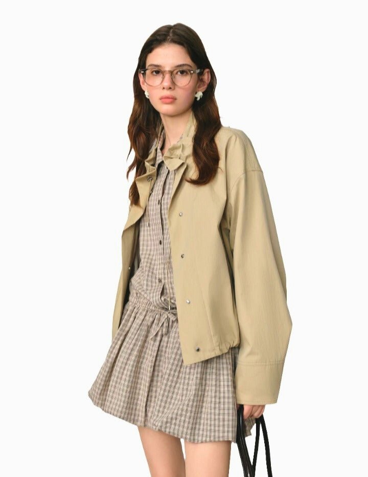 Chaqueta Vintage Casual con Mangas Acolchadas - MODA PAIXAO