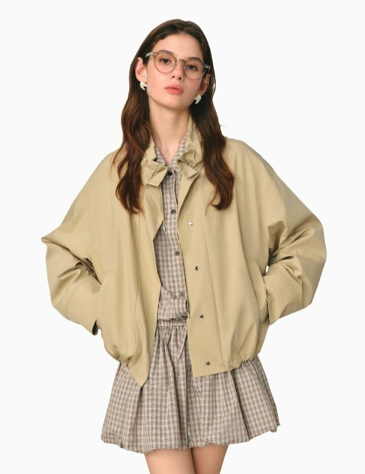 Chaqueta Vintage Casual con Mangas Acolchadas - MODA PAIXAO