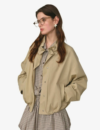 Chaqueta Vintage Casual con Mangas Acolchadas - MODA PAIXAO