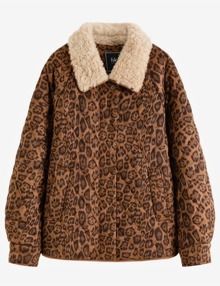 Chaquetón de mujer: Cálido estilo leopardo retro