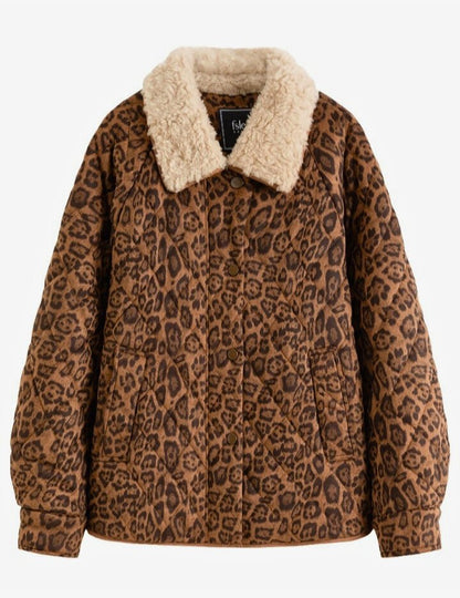 Chaquetón de mujer: Cálido estilo leopardo retro