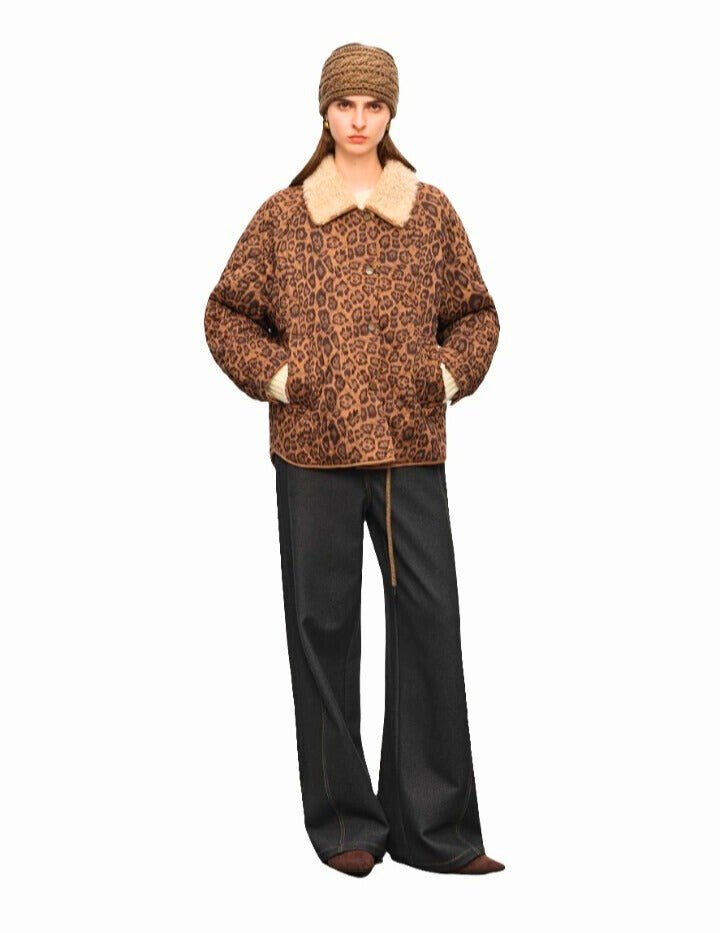 Chaquetón de mujer: Cálido estilo leopardo retro