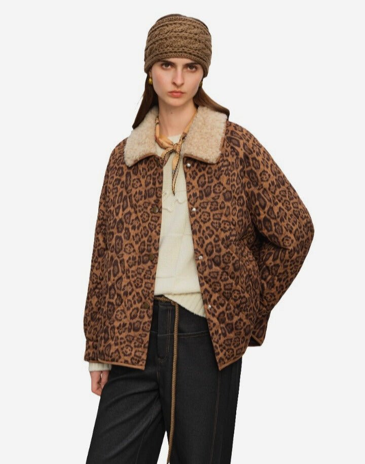 Chaquetón de mujer: Cálido estilo leopardo retro