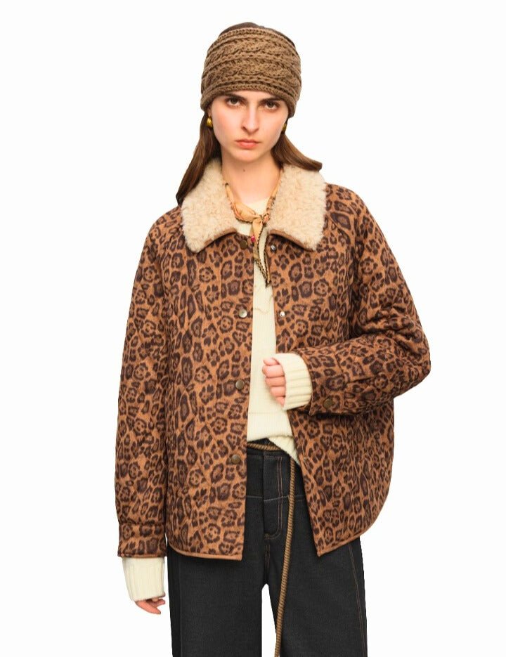 Chaquetón de mujer: Cálido estilo leopardo retro