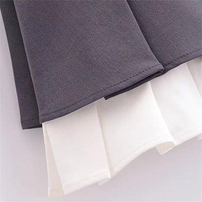 Falda retro de cintura alta estilo europeo y americano - MODA PAIXAO