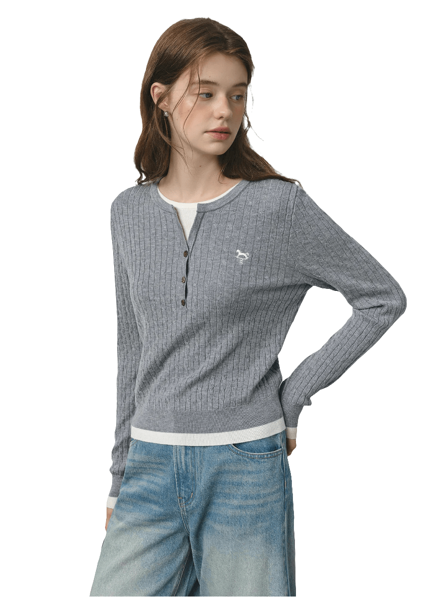 Jersey de punto con diseño falso dos piezas para mujer2025. - MODA PAIXAO