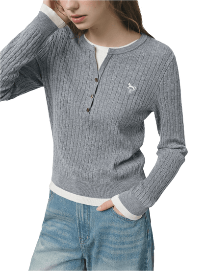 Jersey de punto con diseño falso dos piezas para mujer2025. - MODA PAIXAO