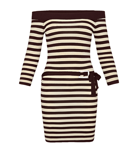 Mini Vestido Rayas Cordones: Comodidad y Estilo - MODA PAIXAO