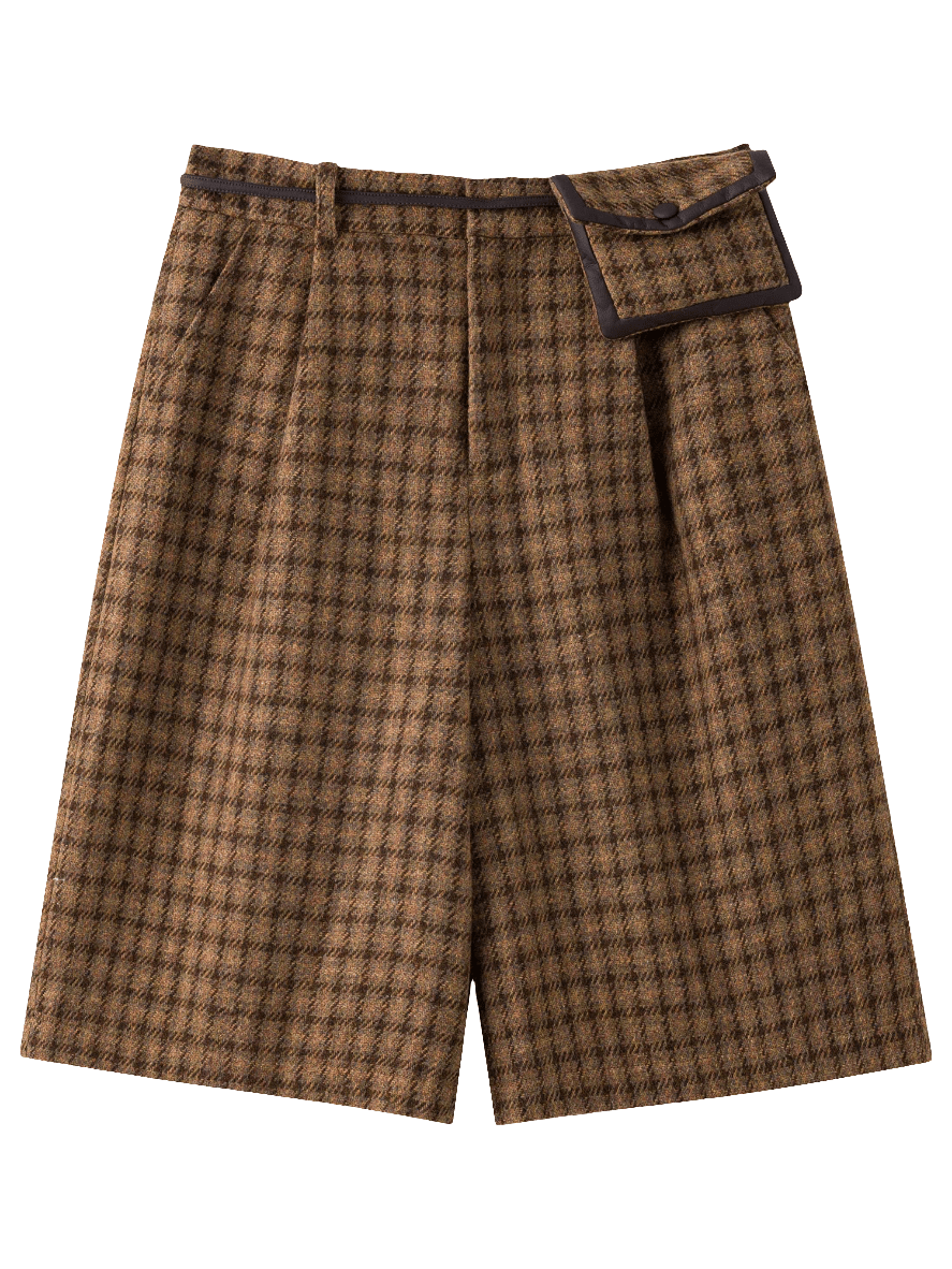 Pantalones a la moda: Quadros retro con bolsillo