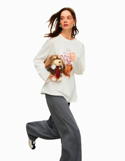 Sudadera Casual Letter Bread otoño e invierno 2025