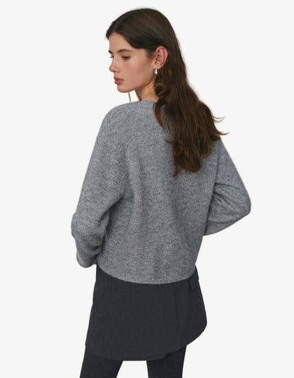 Sweater de lana con flores en 3D para mujer 2025 - MODA PAIXAO