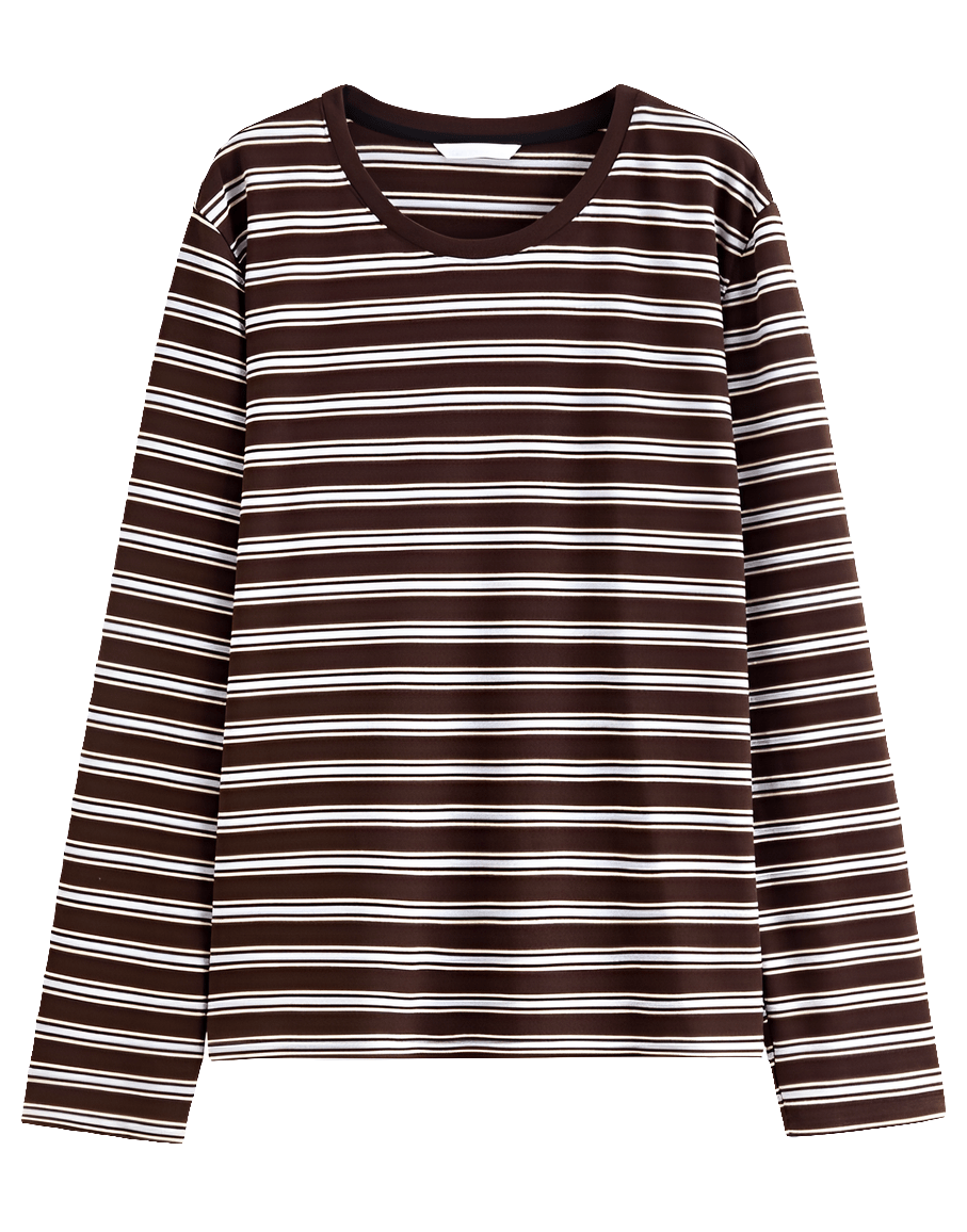 Top de manga larga a rayas retro - MODA PAIXAO