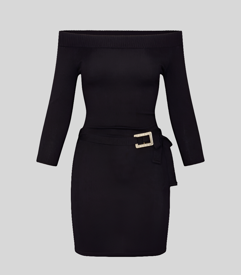 Vestido de punto a rayas con espalda descubierta