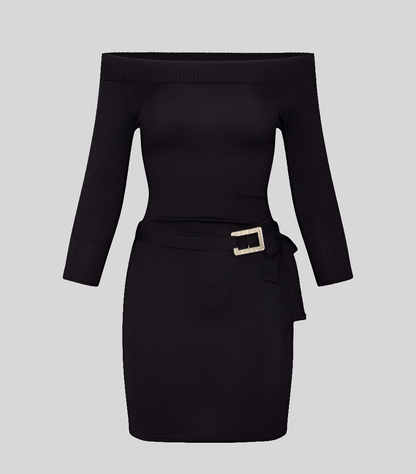 Vestido de punto a rayas con espalda descubierta