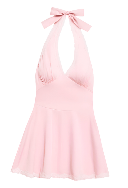 Vestido mini de encaje halter: elegancia y sofisticación