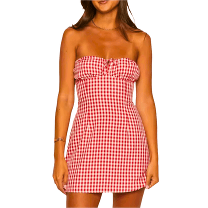 Mini vestido vintage, estilo sin mangas